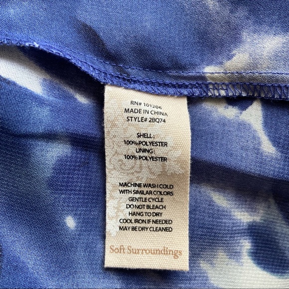 Soft Surroundings Mirabella Blue Watercolor Layered Tunic Tank Size XS - Picture 11 of 11